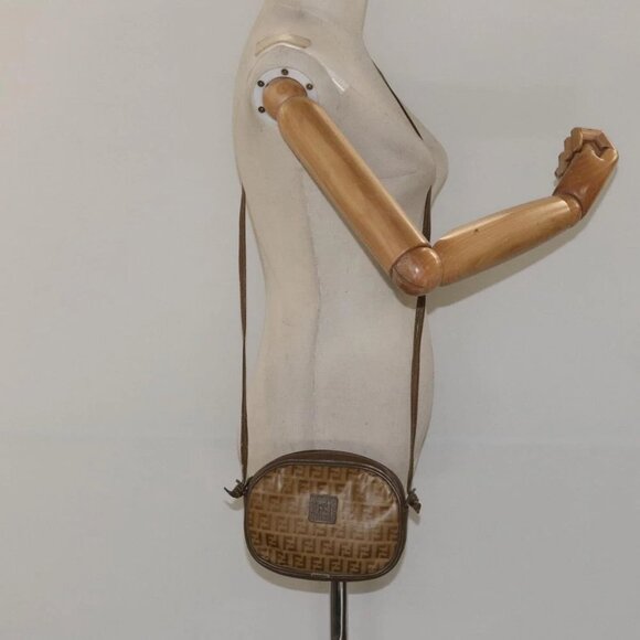 FENDI Zucchino Canvas Shoulder Bag Beige Auth - Picture 16 of 16